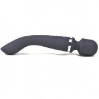 Magic Wand Massager "LODI", 20 Functions, BOTH ENDS vibrate independently, Silicone, BLACK